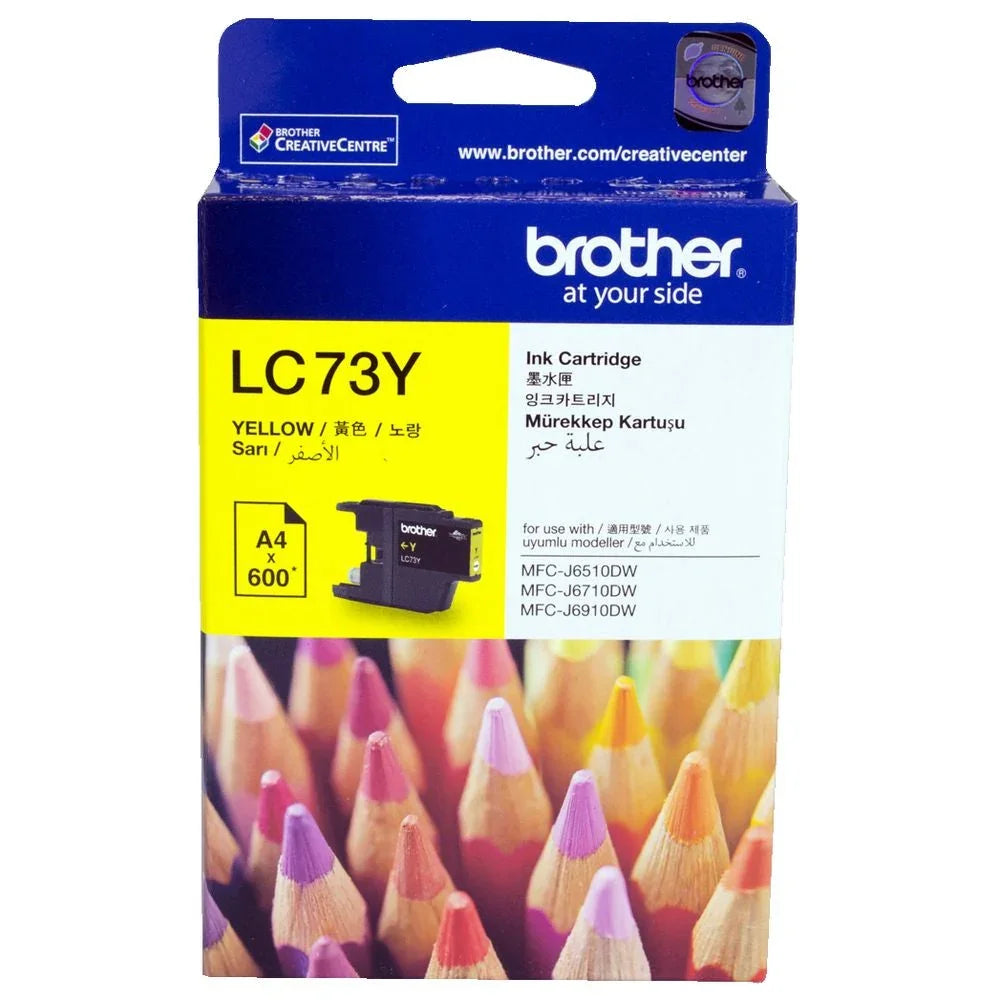 Brother Lc-73 Black, Cyan, Magenta & Yellow Ink Cartridge Set 73, LC73BK, LC73C, LC73M, LC73Y - eBuy UAE